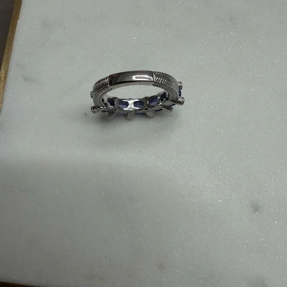 Judith Ripka Sterling Silver 5-Stone Oval Tanzanite size 6 Ring - Picture 6 of 6